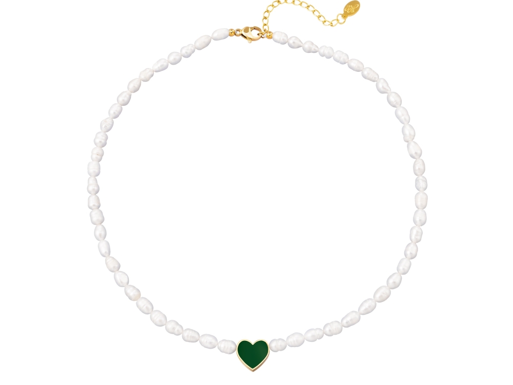 Heart Pearl ketting groen