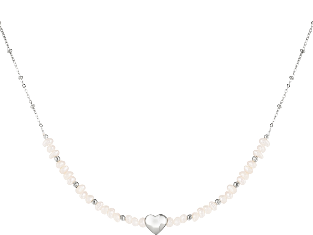 Parel Hart ketting zilver