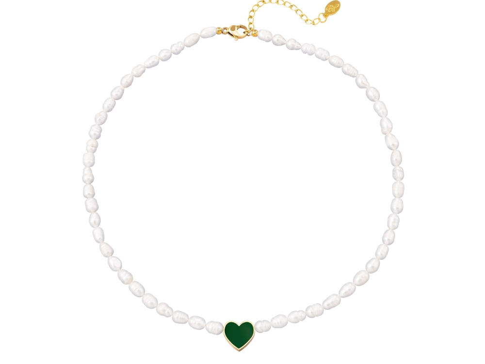 Heart Pearl ketting groen