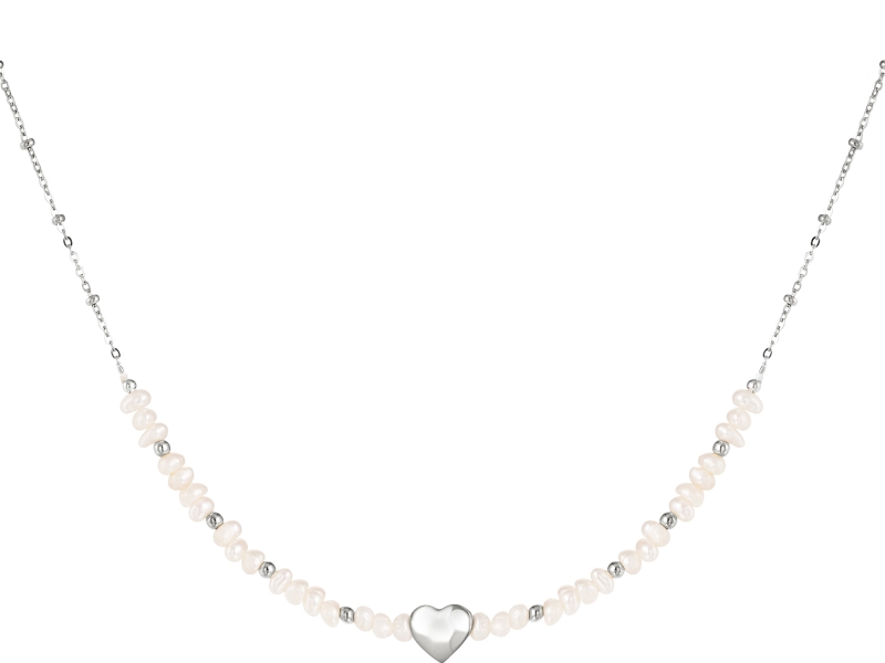 Parel Hart ketting zilver