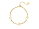 Smiley armband goud