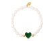 Heart Pearl  armband groen